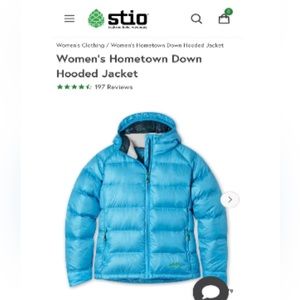 Stio women’s Hometown down hooded jacket size XXS